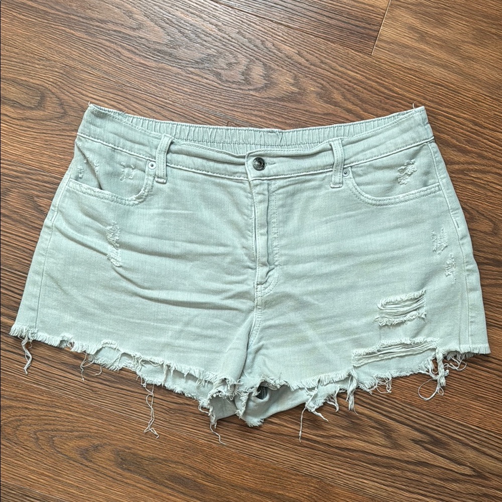 Aerie Distressed Light Gray Women Shorts